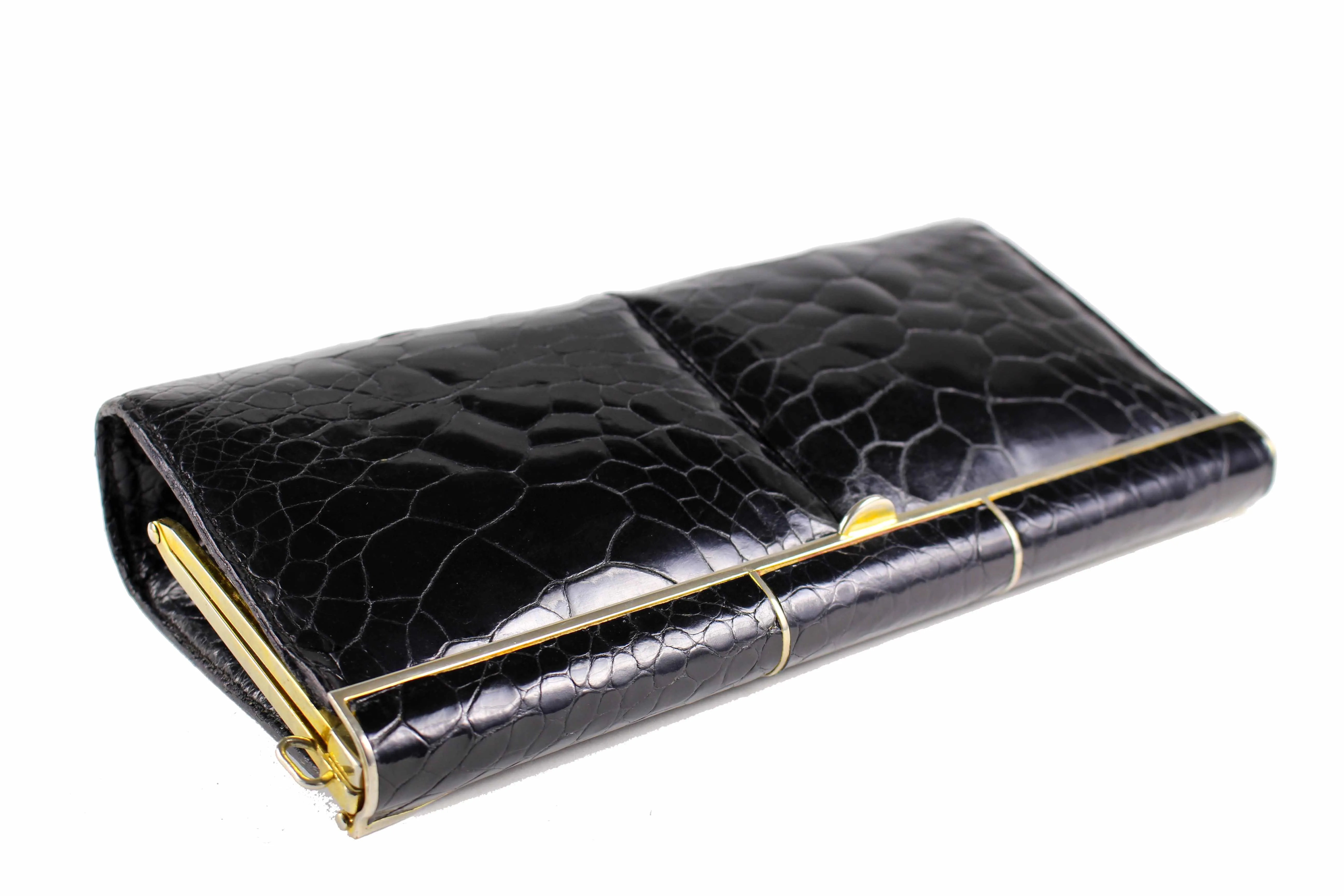 Black turtle skin clutch