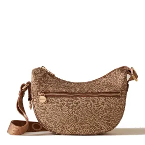 Borsa a Tracolla BORBONESE Luna Bag Mini linea Jet Op in Nylon Colore Beige Brown