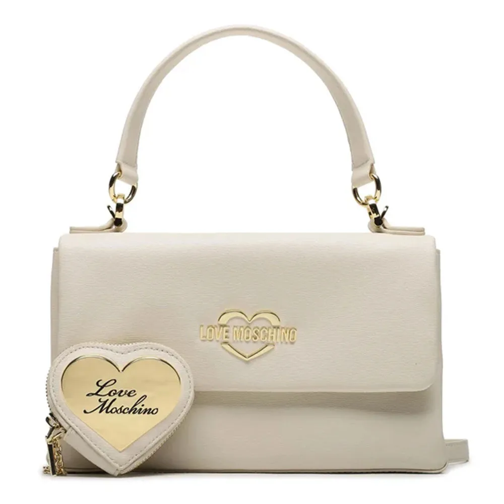 Borsa Donna a Spalla con Micro Clutch LOVE MOSCHINO linea Hollies Avorio