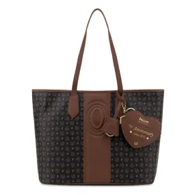 Borsa Donna Shopping Bag POLLINI Linea Heritage 70th Anniversary Nero e Marrone