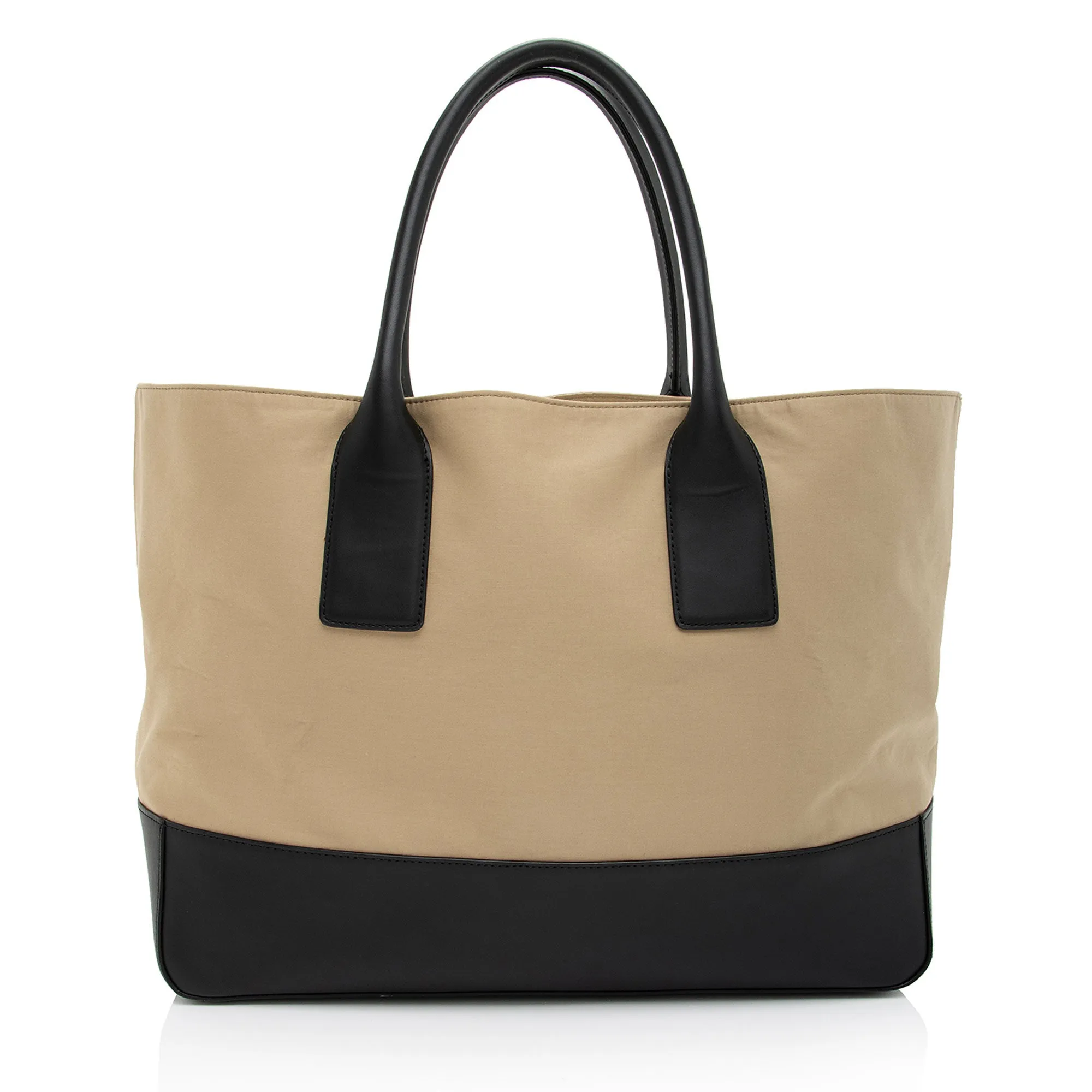 Bottega Veneta Canvas Calfskin Two Tone Tote (SHF-HlaCzX)