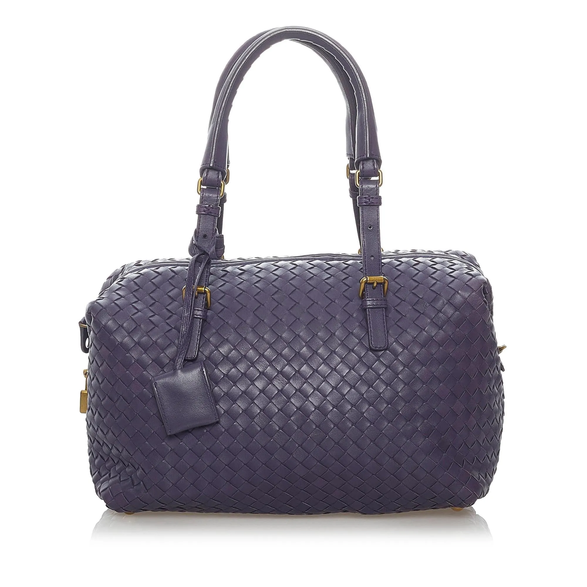 Bottega Veneta Intrecciato Leather Boston Bag (SHG-30407)