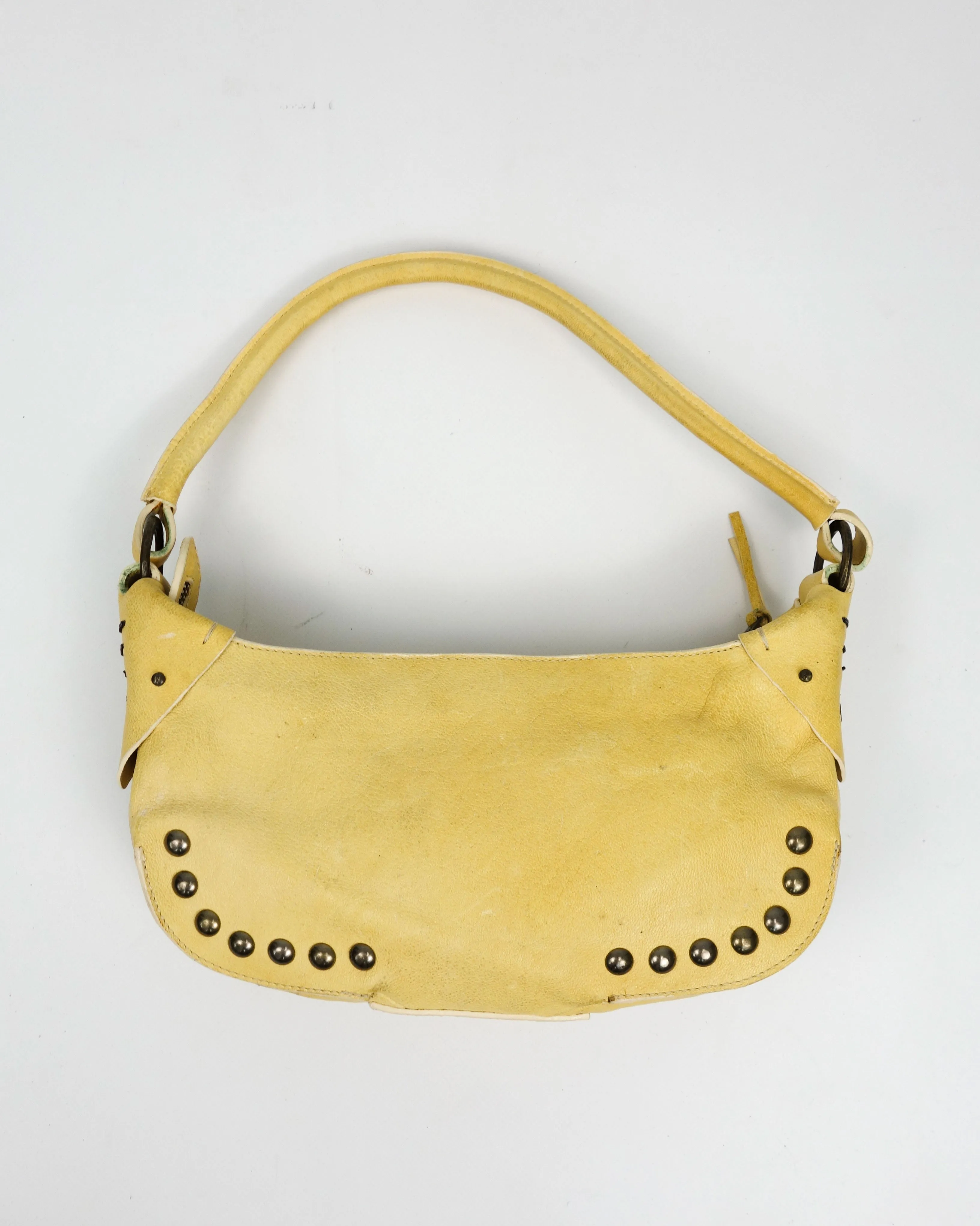 Cavalli Freedom Faded Yellow Leather Bag 2000's