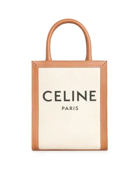 CELINE VERTICAL MINI CABAS BAG IN CELINE PRINT CANVAS & CALFSKIN