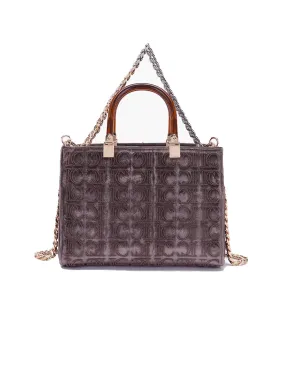 Cell Med. Hand Bag Shopper Velvet - Taupe