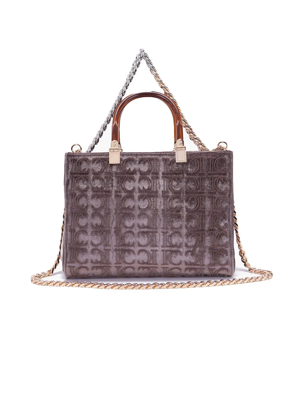 Cell Med. Hand Bag Shopper Velvet - Taupe