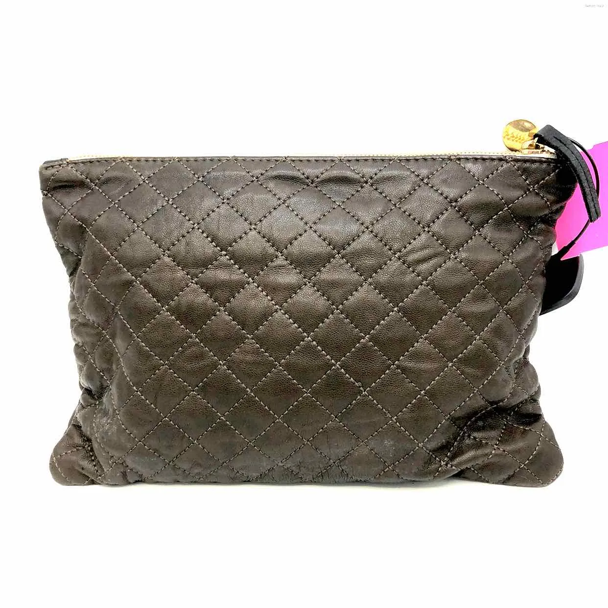 CLARE V Brown Pre Loved Quilted Clutch