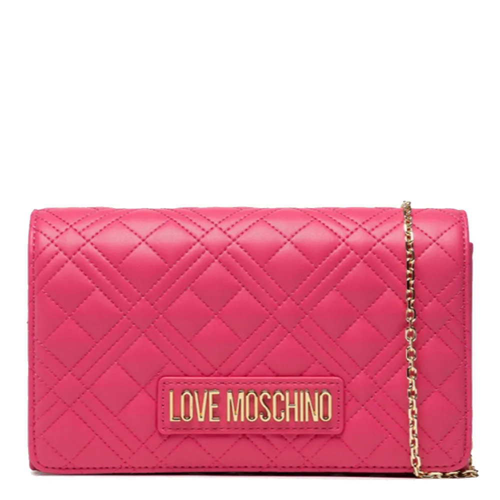 Clutch Donna con Tracolla LOVE MOSCHINO linea Shiny Quilted colore Fuxia JC4079