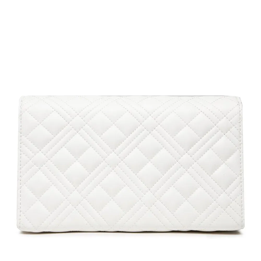 Clutch Donna con Tracolla LOVE MOSCHINO linea Shiny Quilted colore Off White JC4079