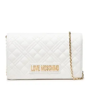 Clutch Donna con Tracolla LOVE MOSCHINO linea Shiny Quilted colore Off White JC4079