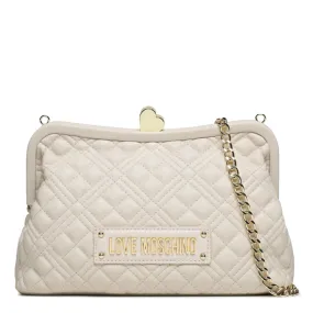 Clutch Donna Trapuntata LOVE MOSCHINO con Chiusura a Cuore color Avorio