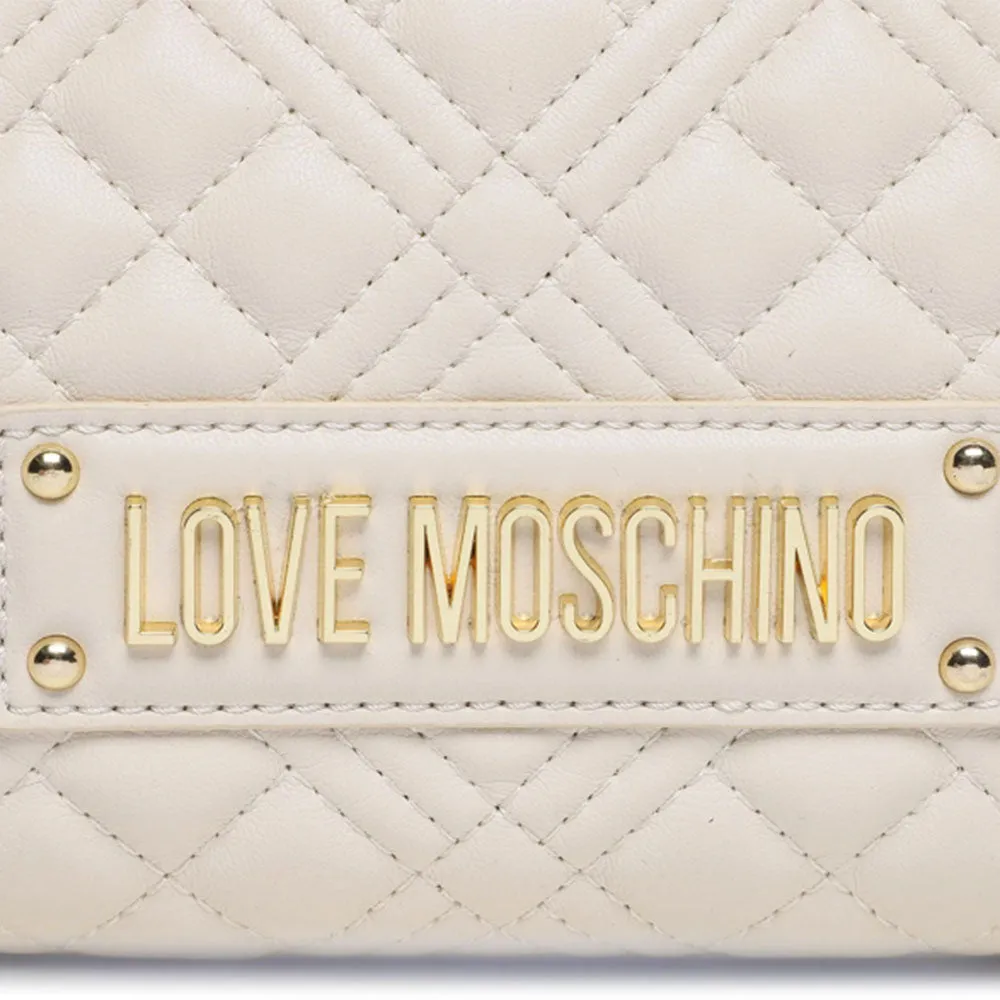 Clutch Donna Trapuntata LOVE MOSCHINO con Chiusura a Cuore color Avorio