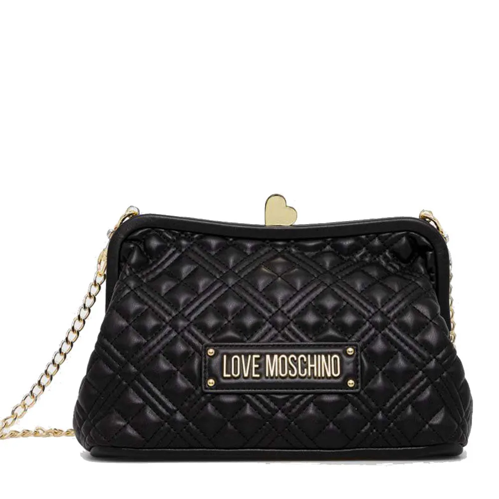 Clutch Donna Trapuntata LOVE MOSCHINO con Chiusura a Cuore colore Nero