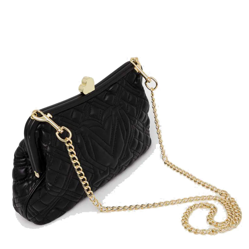 Clutch Donna Trapuntata LOVE MOSCHINO con Chiusura a Cuore colore Nero