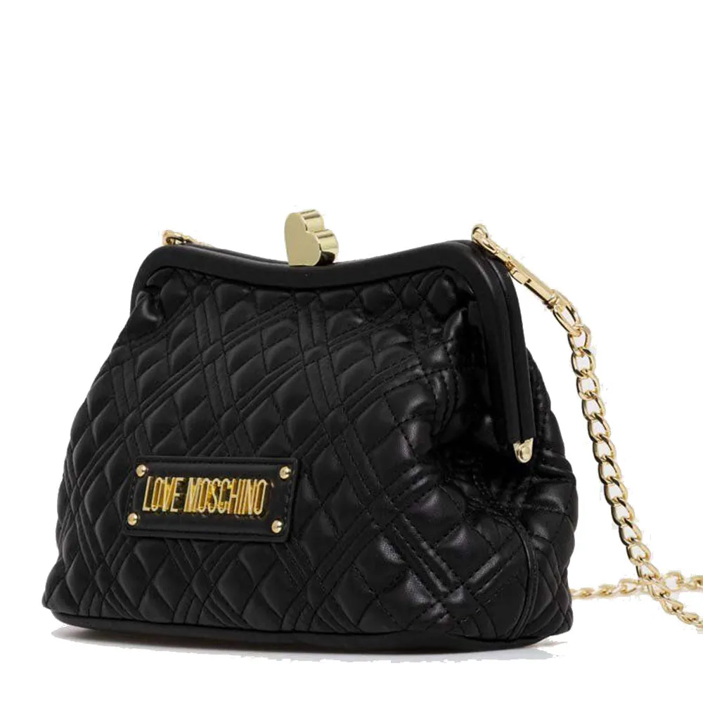 Clutch Donna Trapuntata LOVE MOSCHINO con Chiusura a Cuore colore Nero