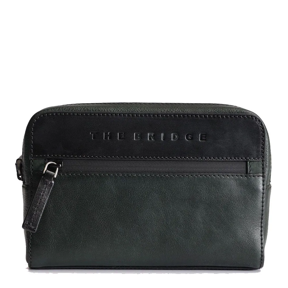 Clutch Uomo con Polsiera THE BRIDGE linea Damiano in Pelle Verde