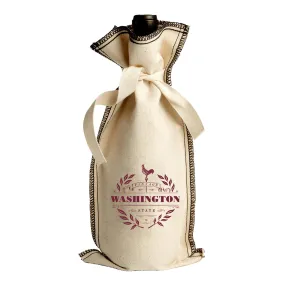 Cotton Tie Coverstitch Wine Gift Bag Washington Vintage