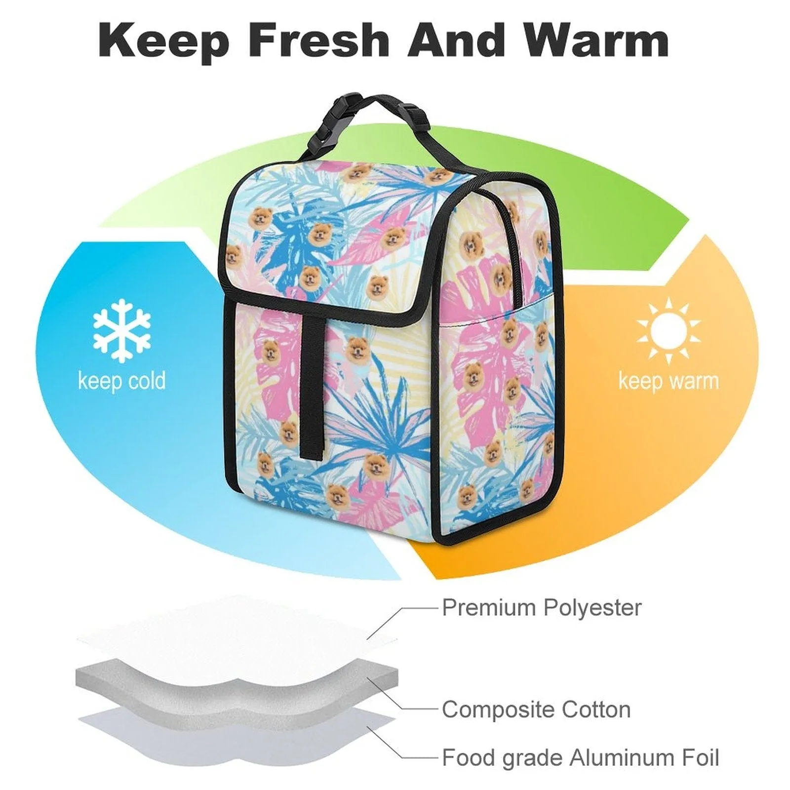 Custom Pet Camping Ice Pack Insulated Lunch Bag