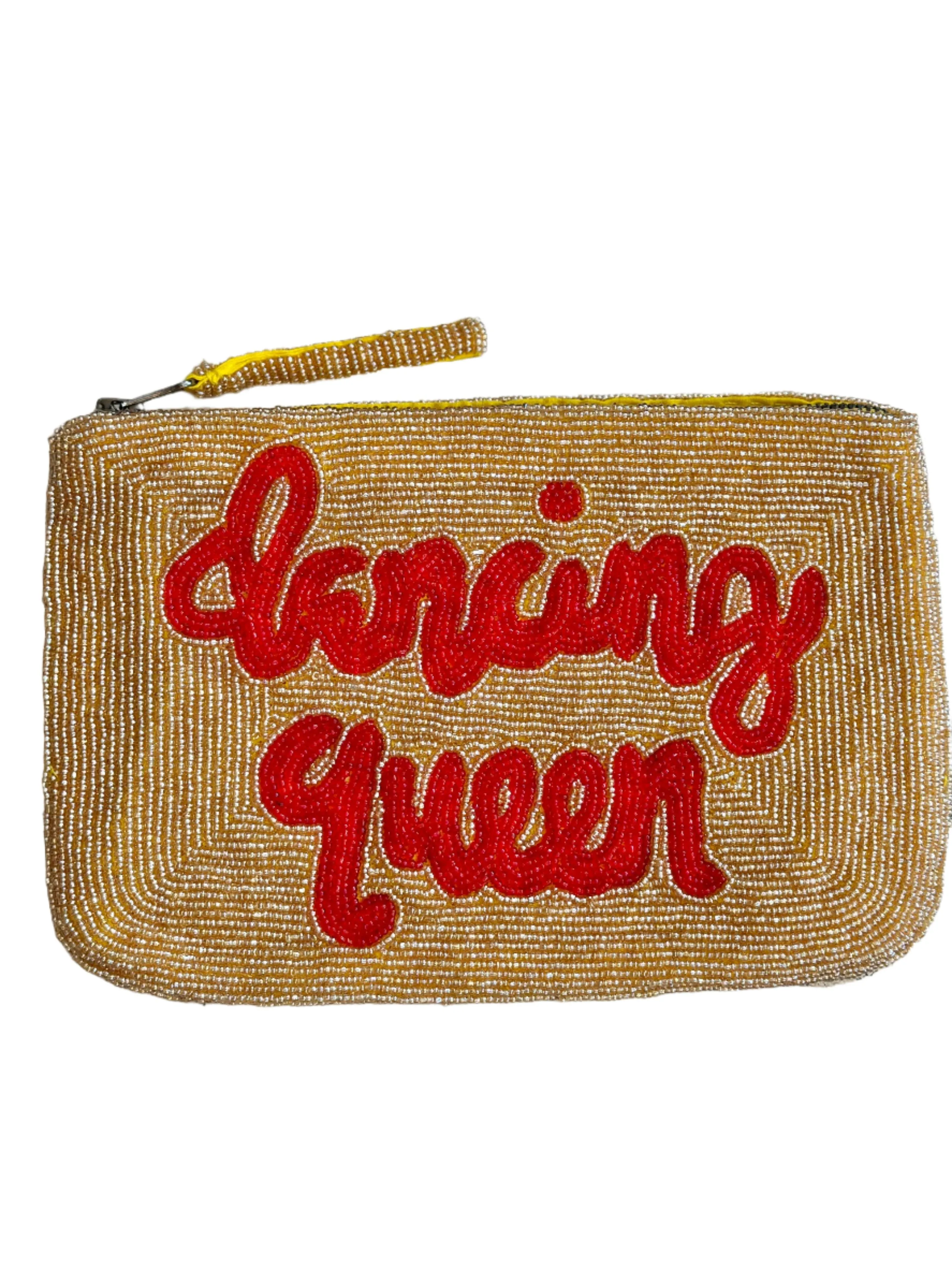 Dancing Queen bead clutch - Gold and red