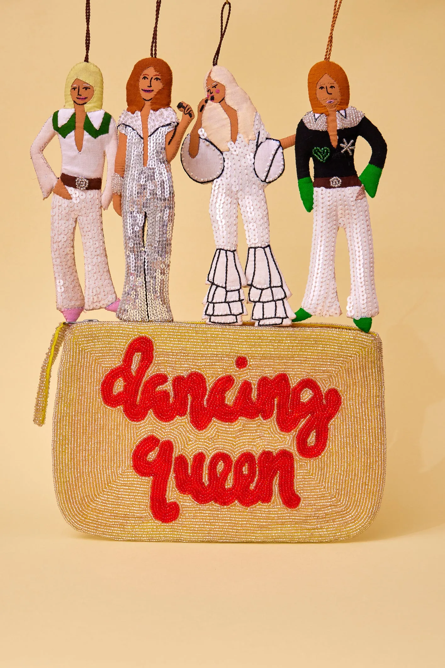 Dancing Queen bead clutch - Gold and red