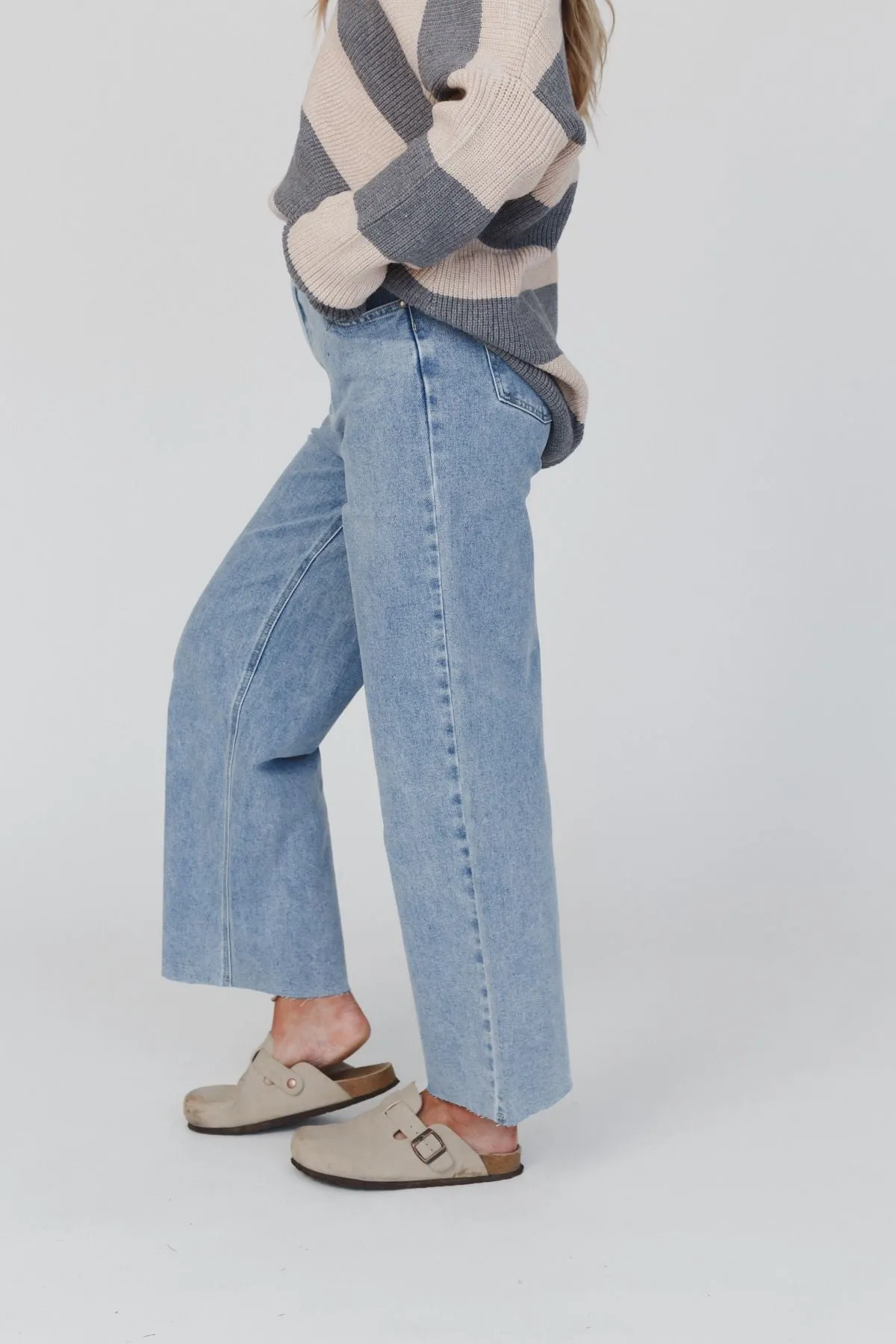 Dusty Paper Bag Waist Jeans - Light Denim