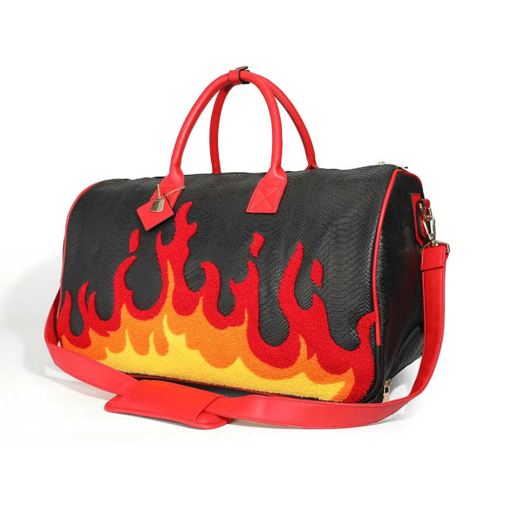 Exclusive Red Fire Backpack & Rolling Duffle Set