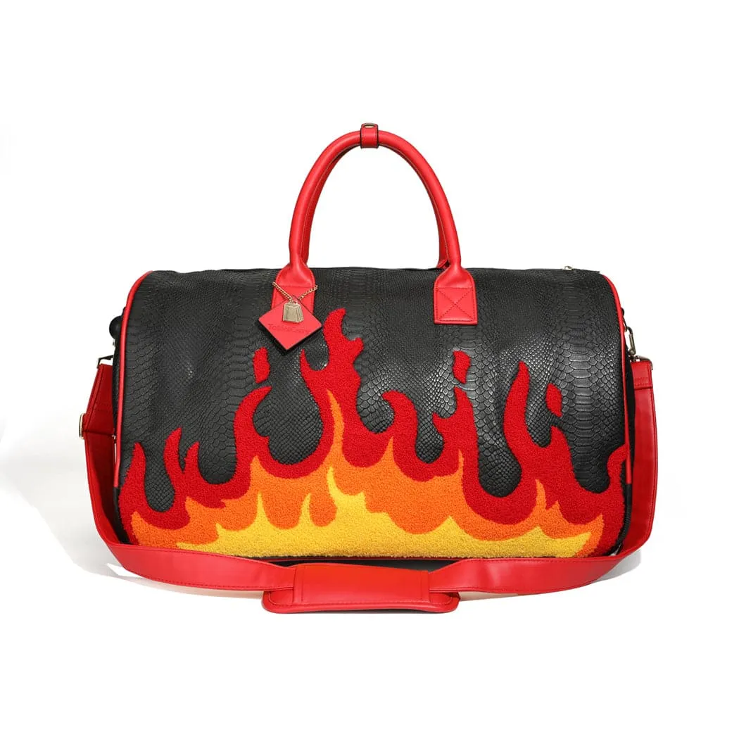 Exclusive Red Fire Backpack & Rolling Duffle Set