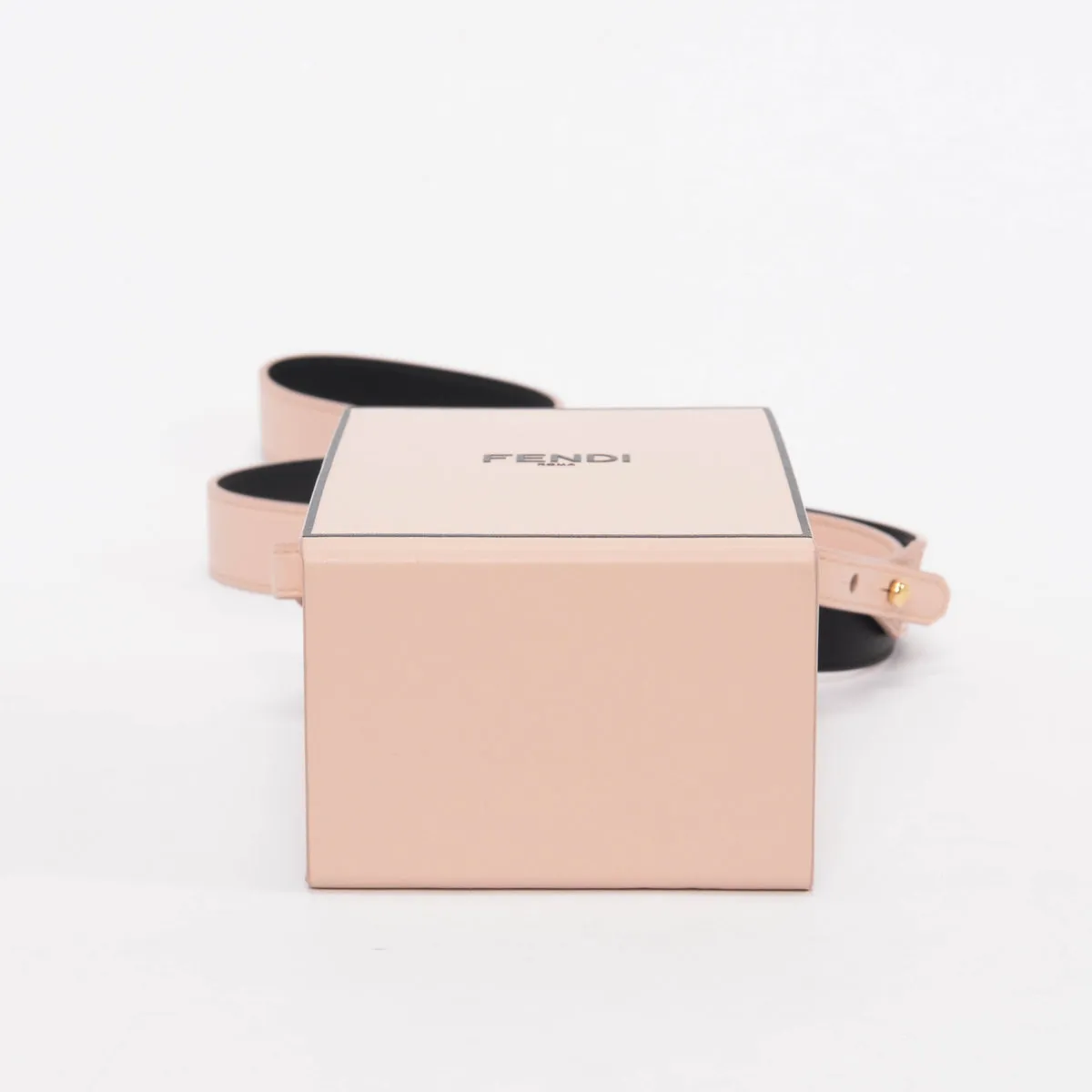 Fendi Rosa Quarzo Calfskin Fluffy Logo Vertical Box Bag