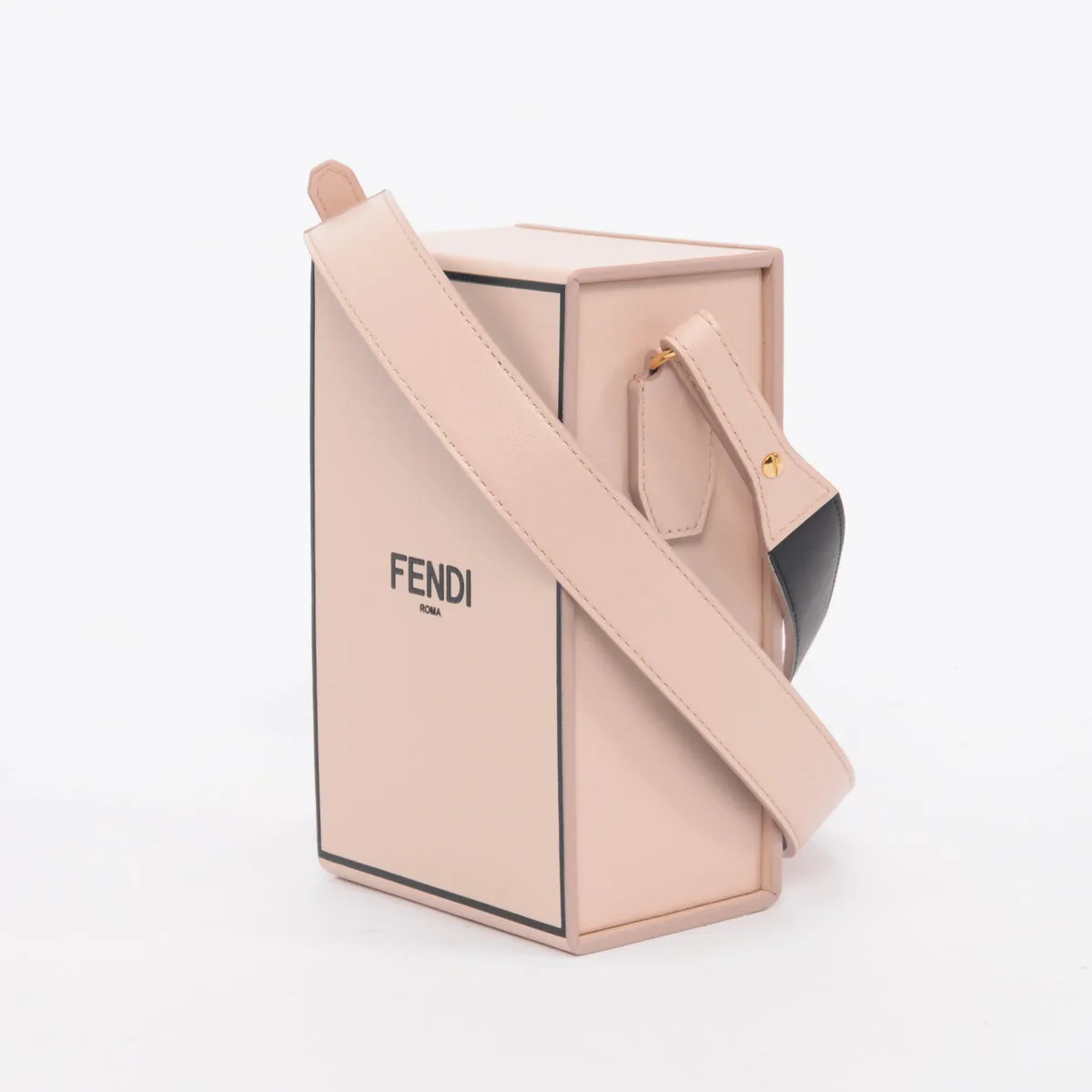 Fendi Rosa Quarzo Calfskin Fluffy Logo Vertical Box Bag