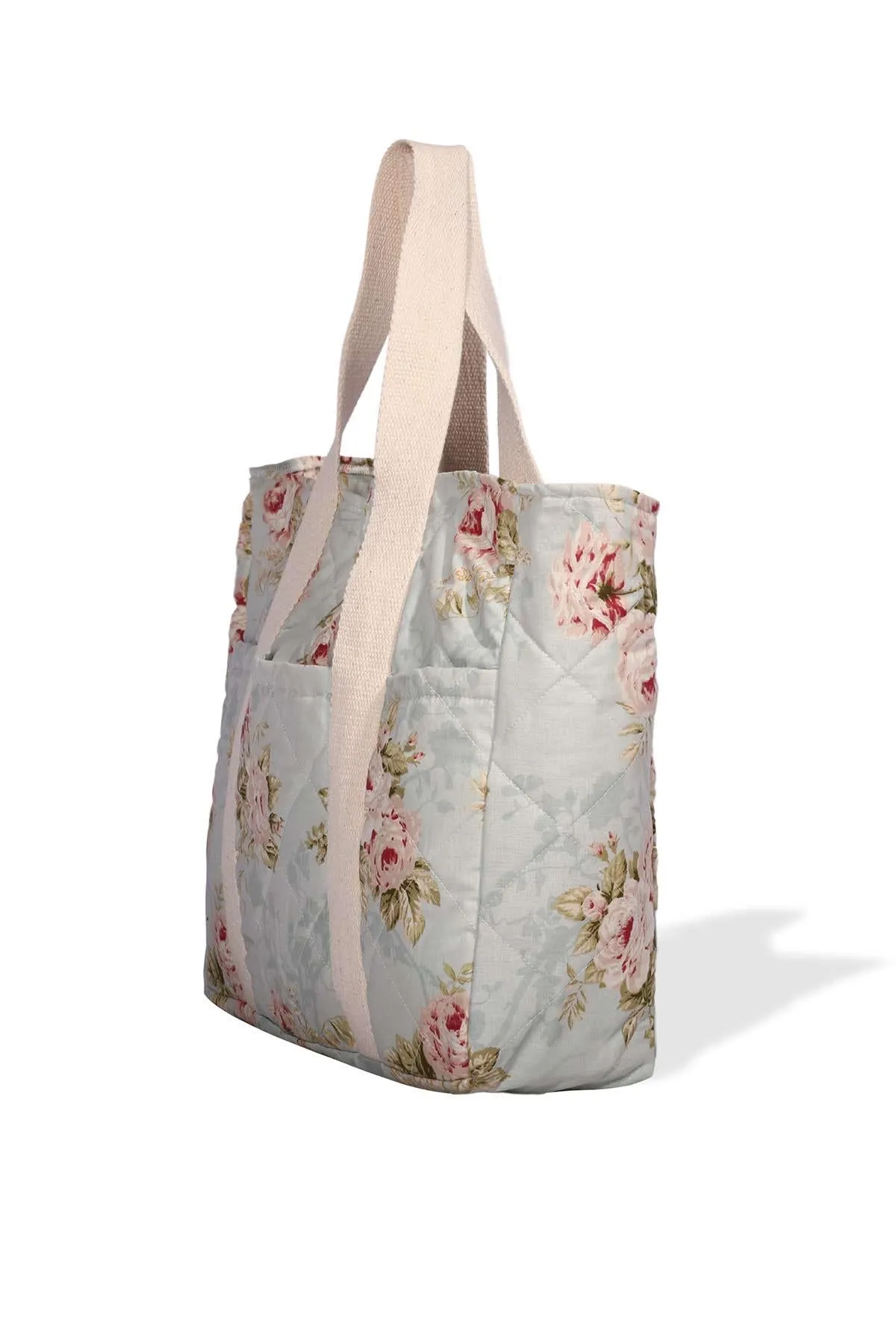 Floral Print Hand Shoulder Cotton Tote Bag Casual Large Capacity Daily Travel Shopping Bag,C-17