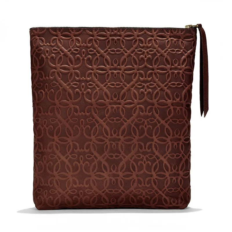 Gabriel Leather Fold Over Clutch, Brown