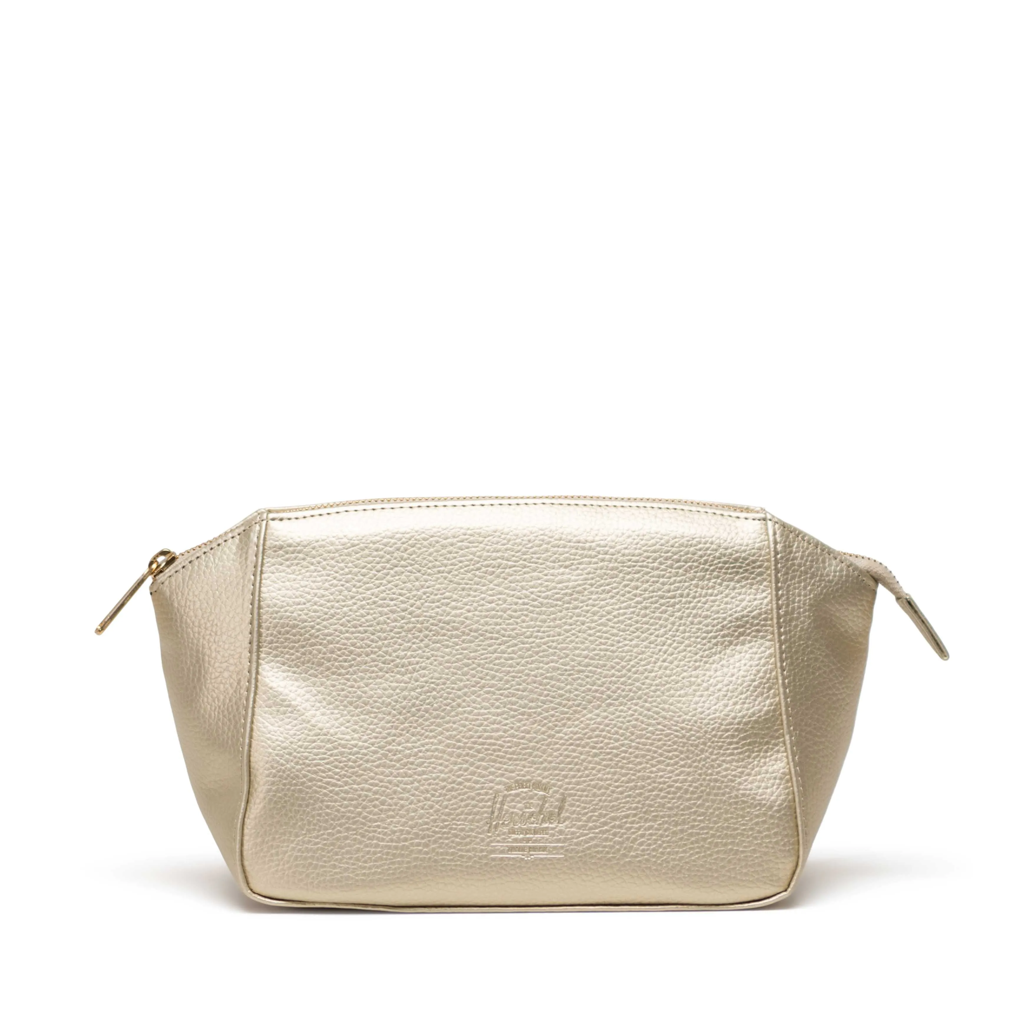 Herschel Milan Toiletry Bag Vegan Leather Gold Metallic