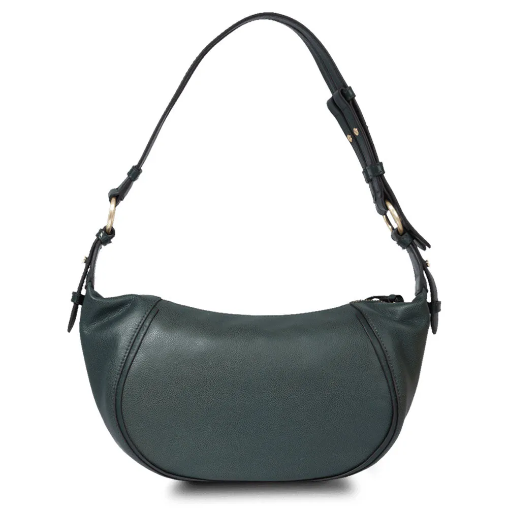 Hobo Bag Small Donna THE BRIDGE linea Domitilla in Pelle Verde