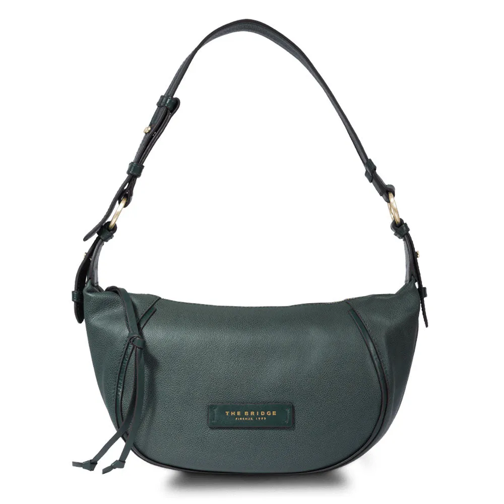 Hobo Bag Small Donna THE BRIDGE linea Domitilla in Pelle Verde