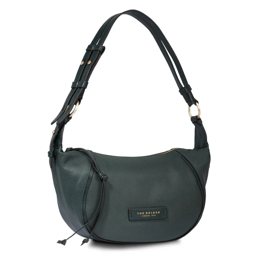 Hobo Bag Small Donna THE BRIDGE linea Domitilla in Pelle Verde