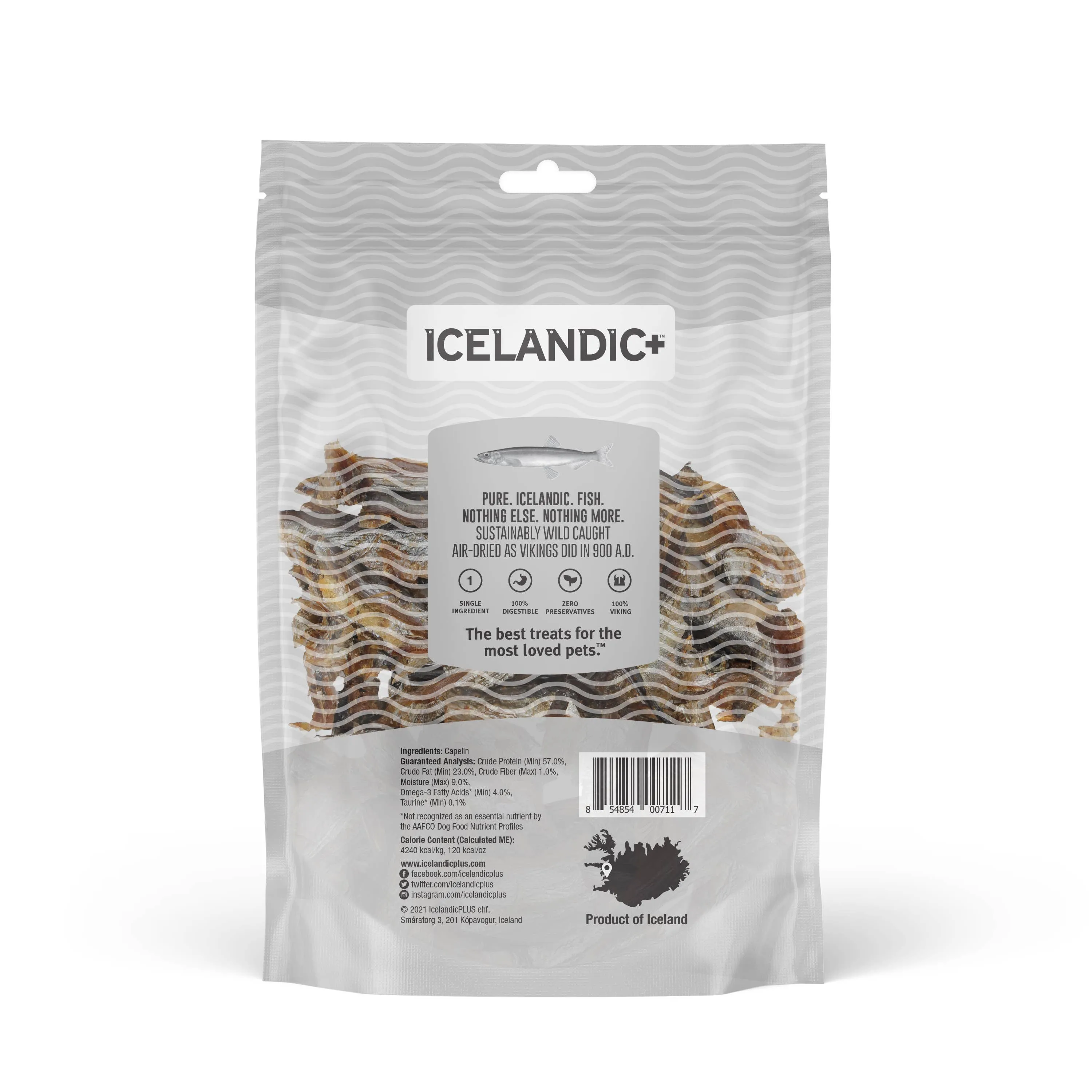 Icelandic  Capelin Whole Fish & Pieces Dog Treat: 2.5-oz Bag