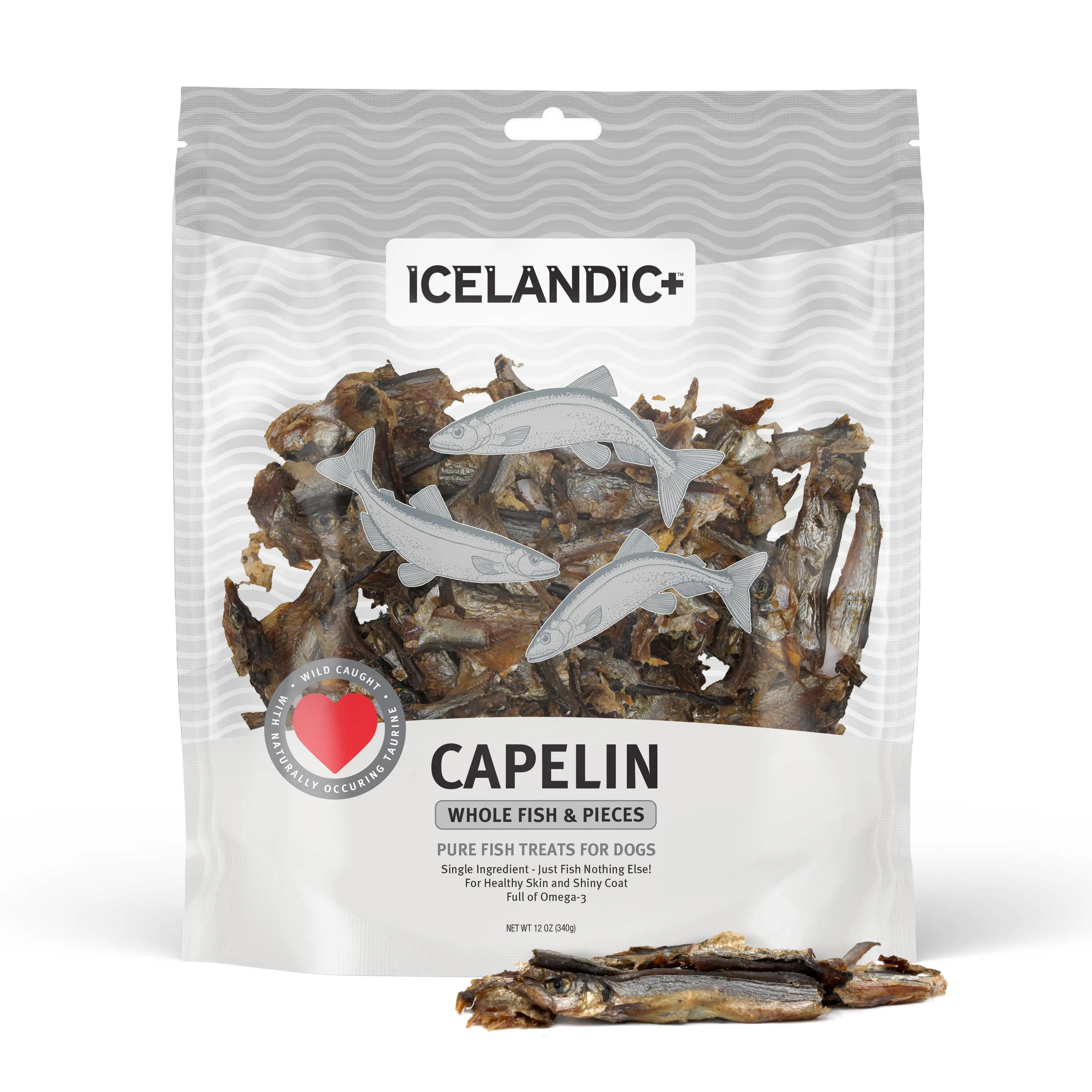 Icelandic  Capelin Whole Fish & Pieces Dog Treat: 2.5-oz Bag