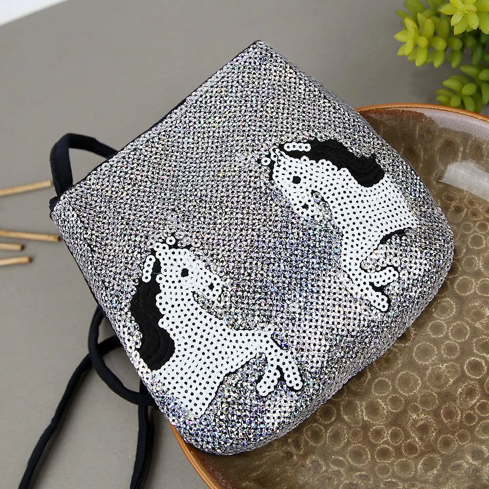 Imported Stylish Sequin Cross Body Cotton Bag For Girls