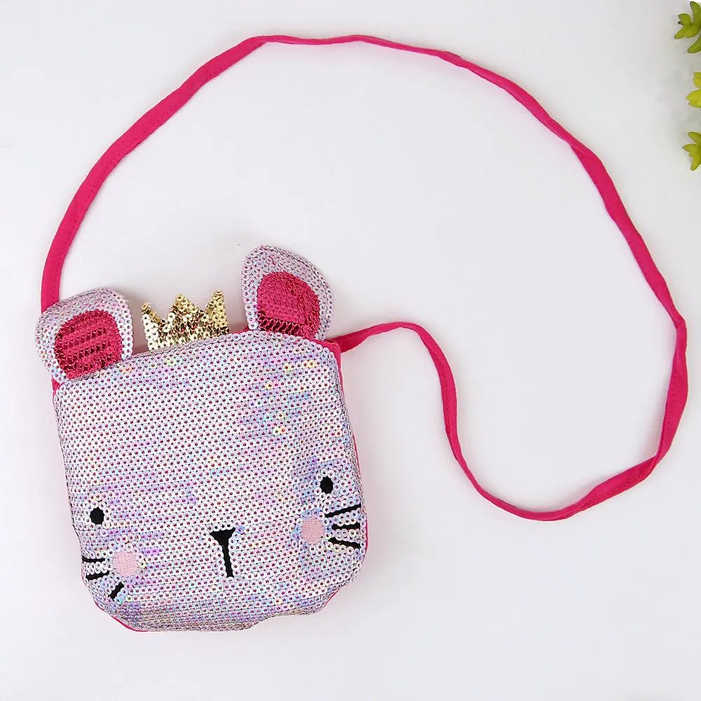 Imported Stylish Sequin Cross Body Cotton Bag For Girls