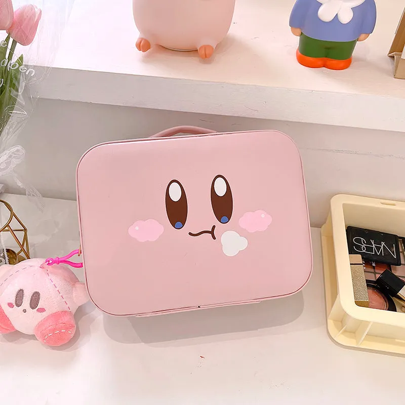 Kirby makeup bag case with mirror