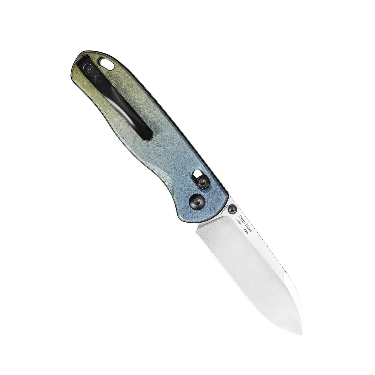 Kizer Azo Drop Bear LC200N Blade Clutch Lock Titanium Handle Ki3619A3 (2.99 Stonewash)