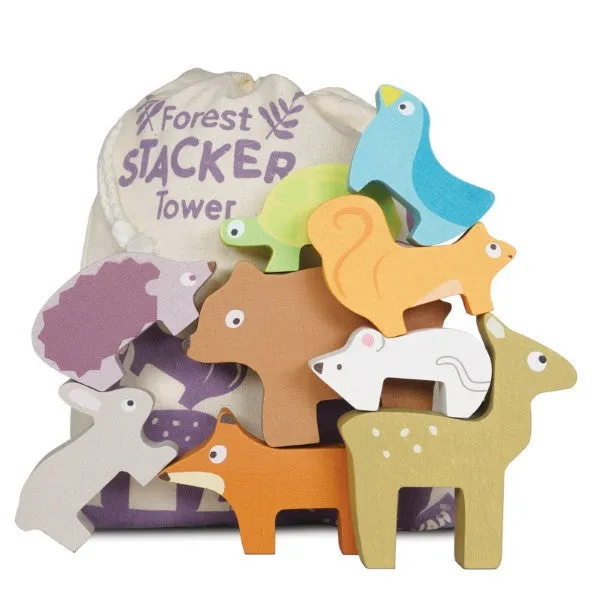 Le Toy Van Petilou Forest Stacking Animals & Bag