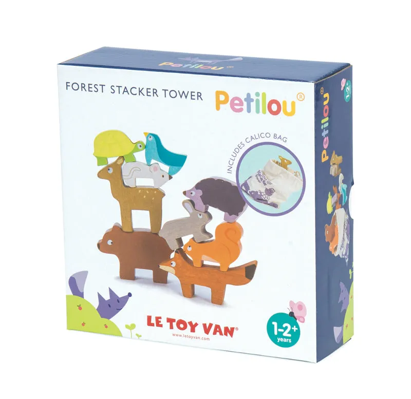 Le Toy Van Petilou Forest Stacking Animals & Bag