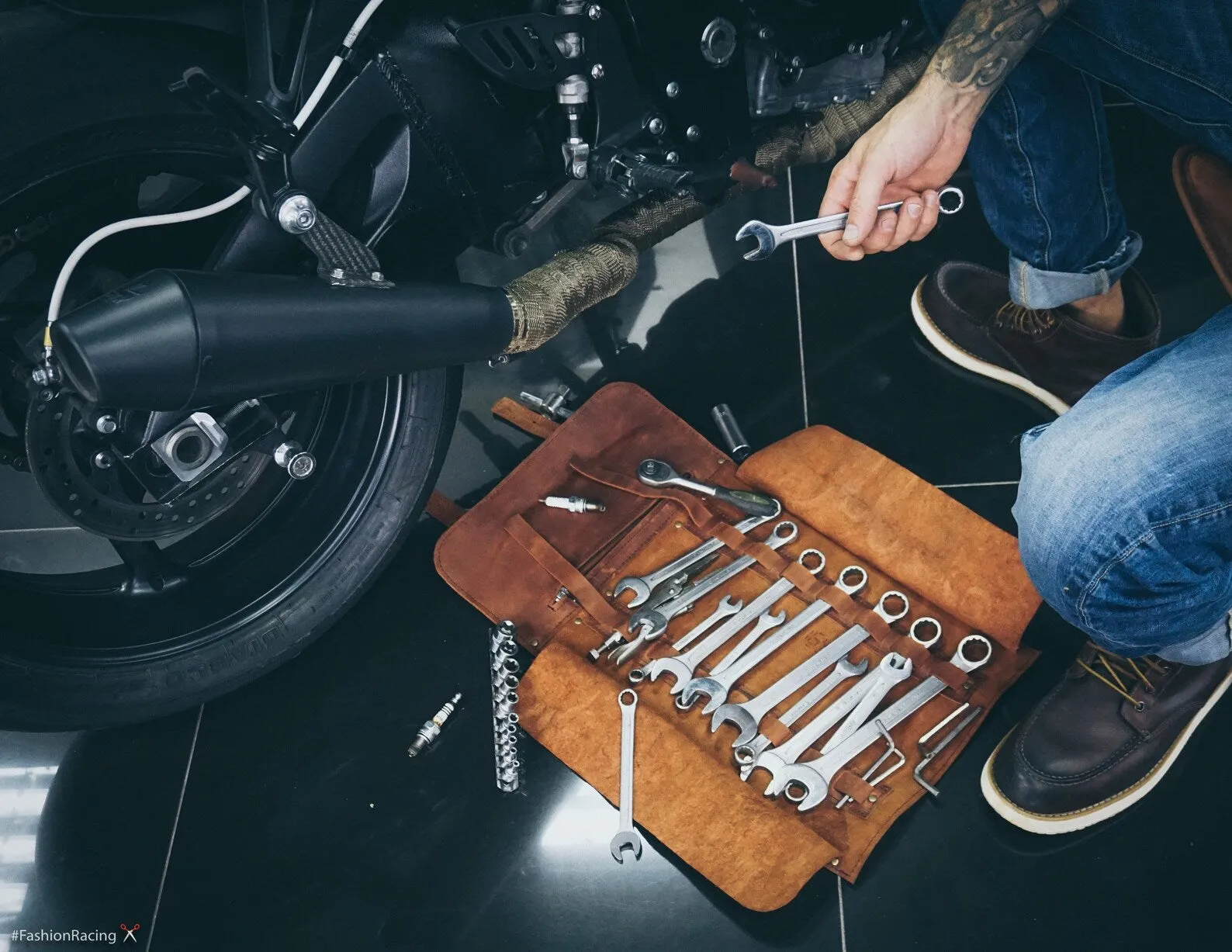 Leather Tool roll | Motorcycle tool roll up | Wrench roll bag