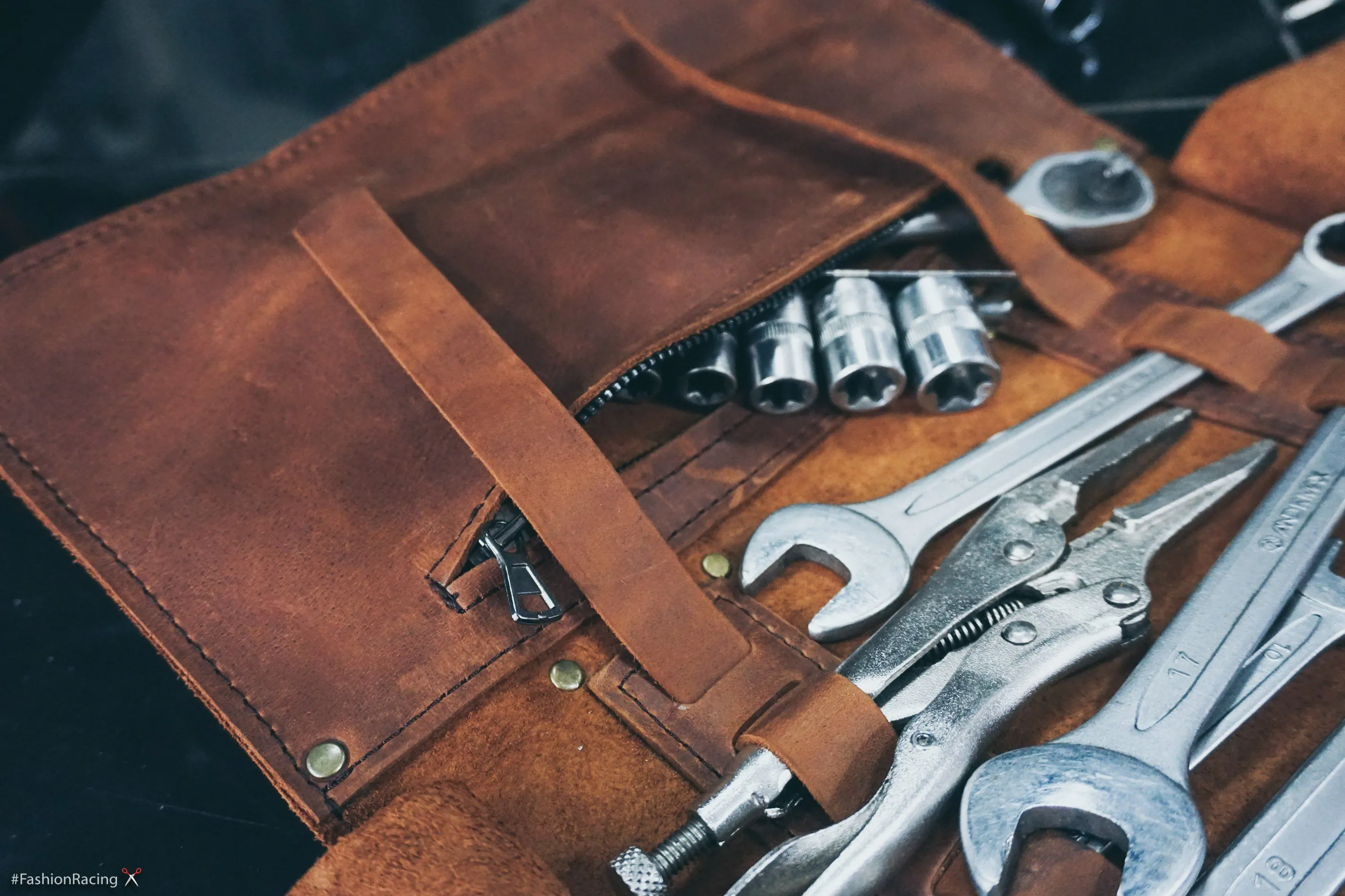 Leather Tool roll | Motorcycle tool roll up | Wrench roll bag