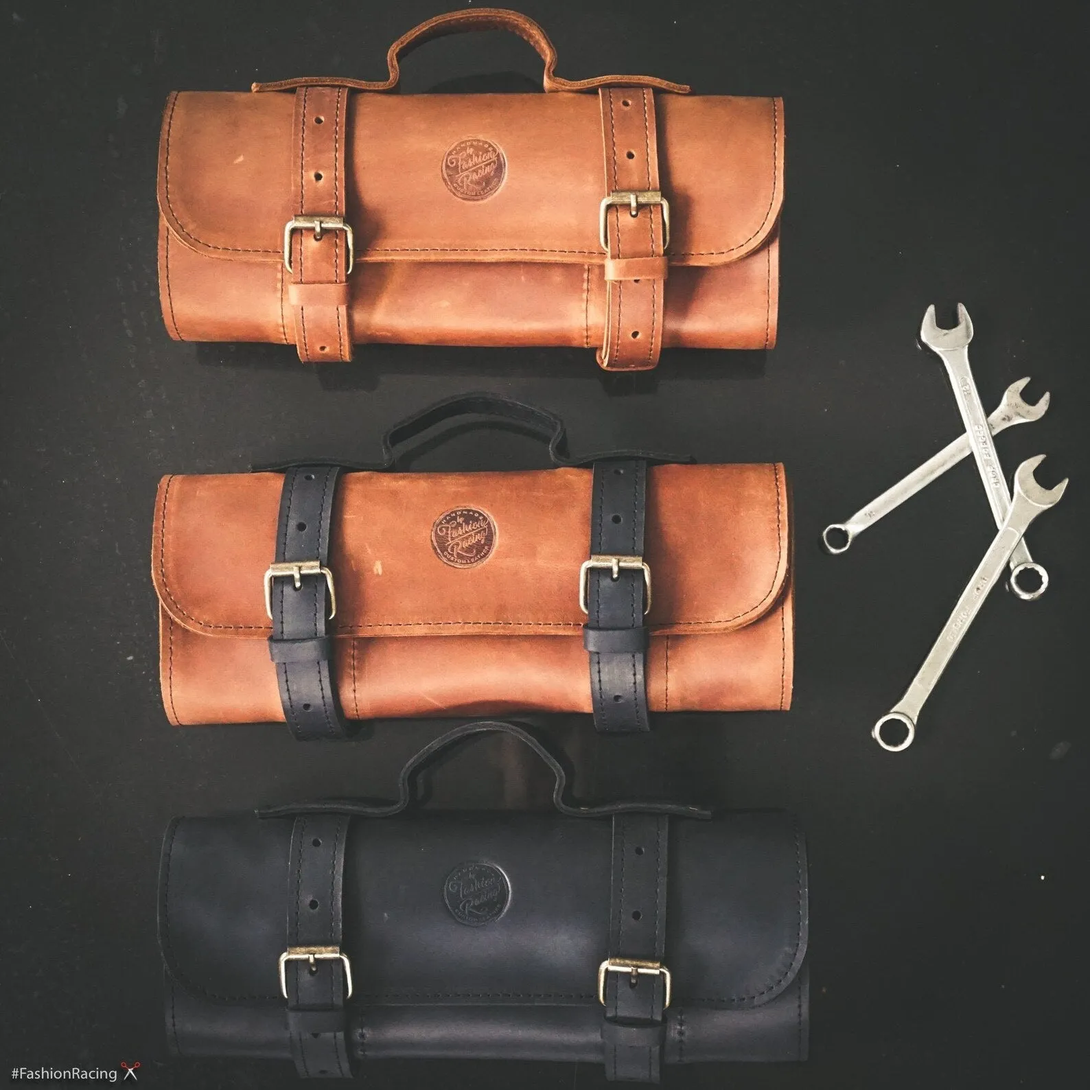 Leather Tool roll | Motorcycle tool roll up | Wrench roll bag