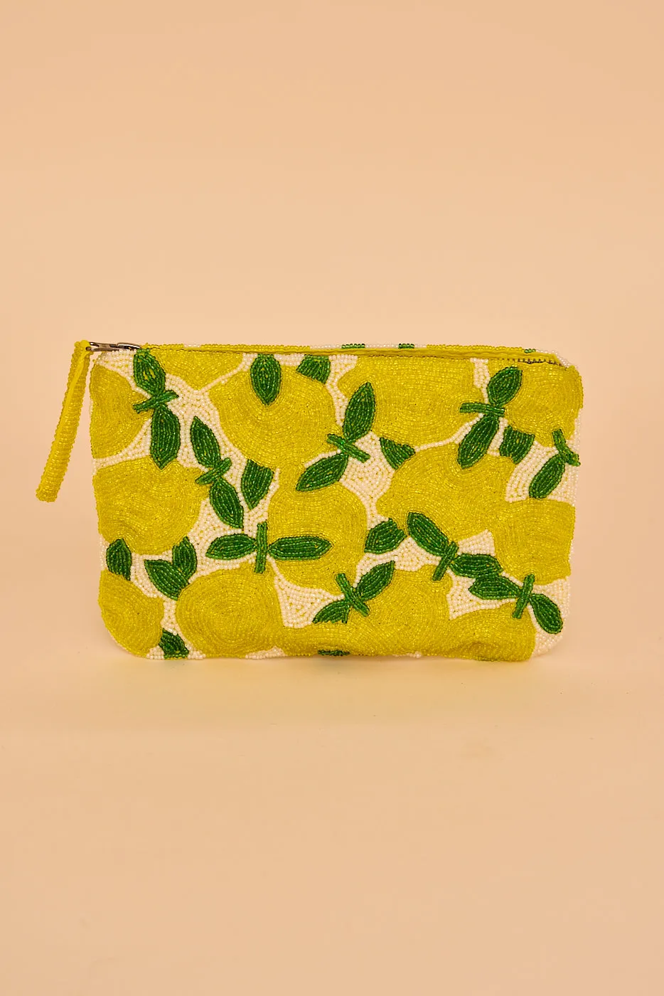 Lemon All Over bead clutch