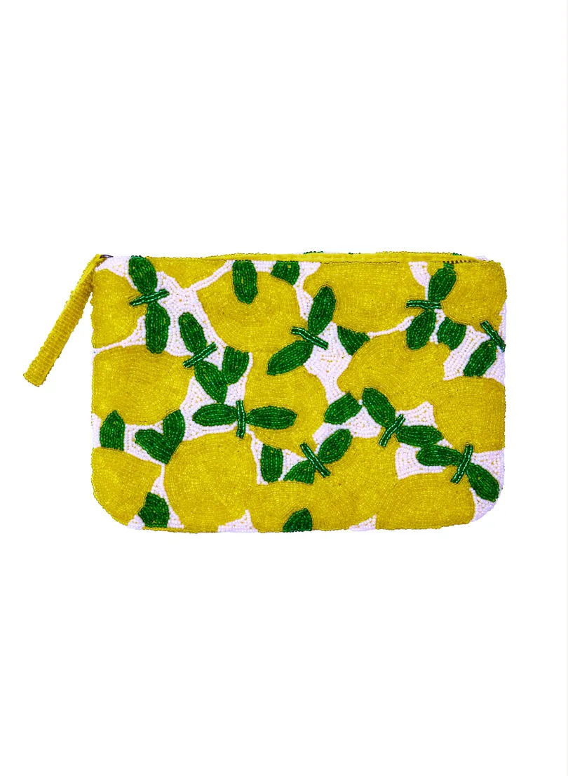 Lemon All Over bead clutch