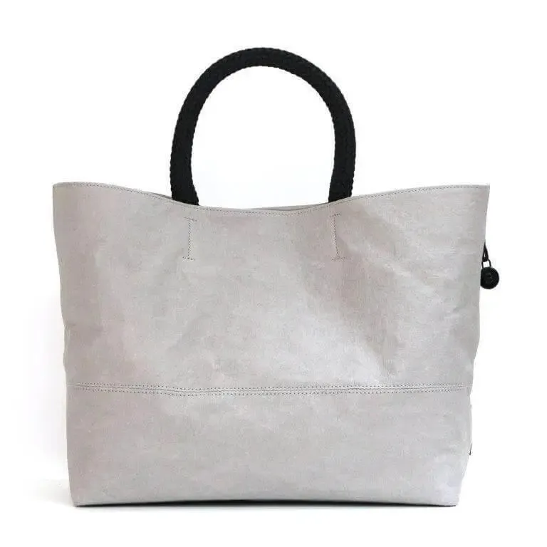 Light grey vegan washable paper bag by Bare Instinct