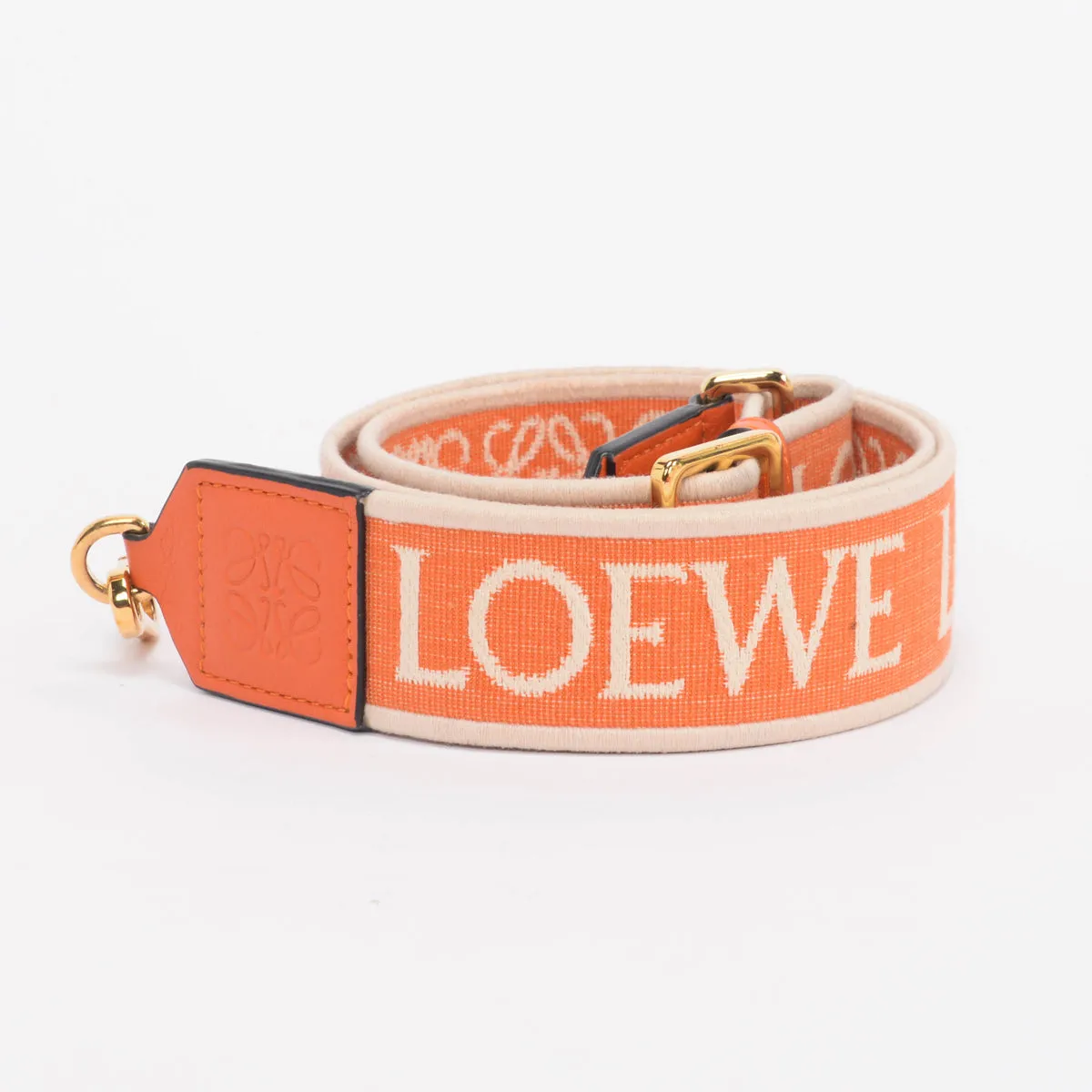 Loewe Orange Satin Calfskin Small Luna Bag   Strap